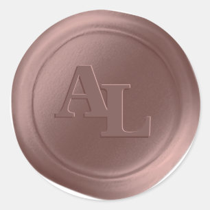 Stickers de mariage rose de monogramme de cire d'o