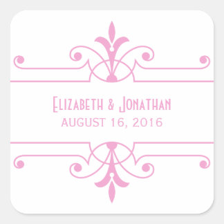Stickers de mariage rose v2 fantaisie ornementale