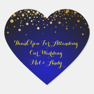 Stickers de mariage Royal Blue et Gold personnalis