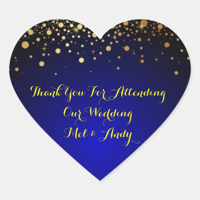 Stickers de mariage Royal Blue et Gold personnalis (Devant)