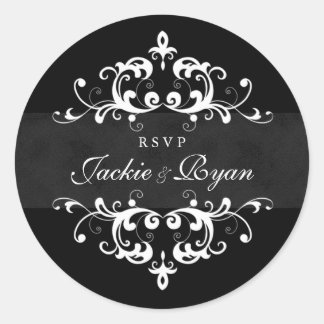 Stickers de mariage RSVP Black White Embellising
