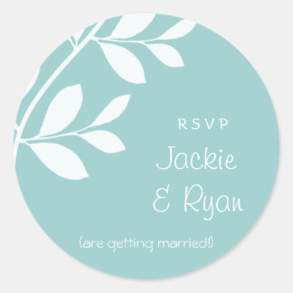 Stickers de mariage RSVP Leaf Branche Bleu