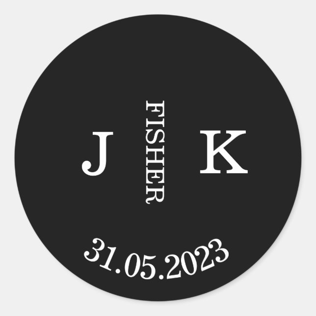 Stickers de mariage simples (Devant)