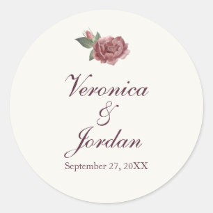 Stickers de mariage sur mesure magenta Floral