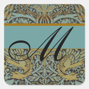Stickers de mariage William Morris Motif Monogramm