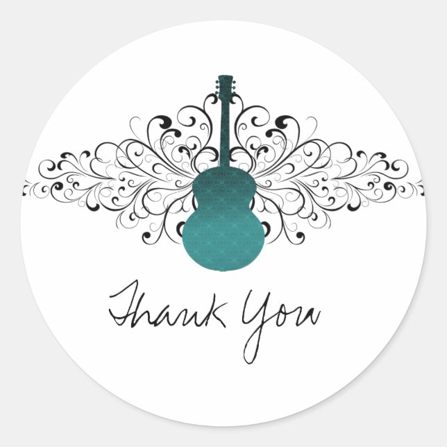 Stickers de Merci de guitare turquoise (Devant)