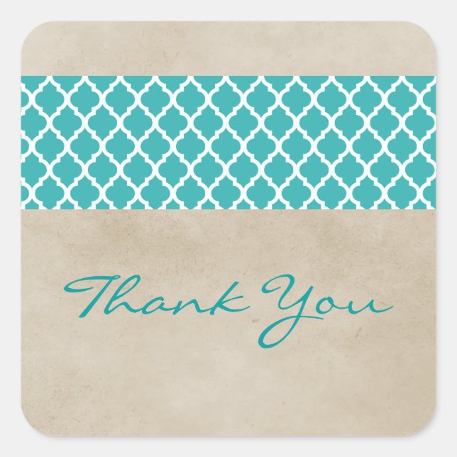 Stickers de Merci de Quatrefoil turquoise (Devant)