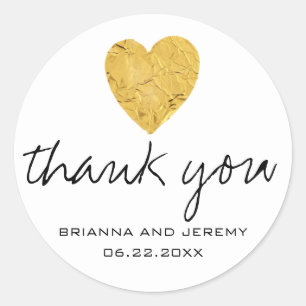 Stickers de Merci Mariage Gold Foil