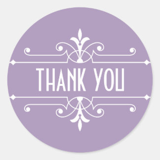Stickers de Merci ornemental de fantaisie violette