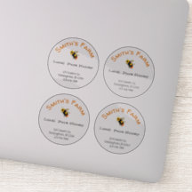 Stickers de miel sur mesure rond transparent