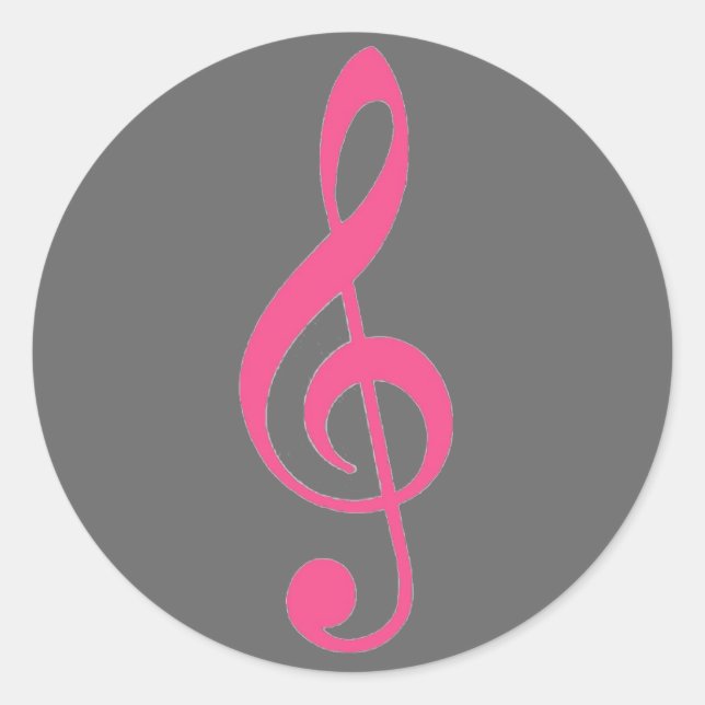 stickers de musique de clef gris rose (Devant)