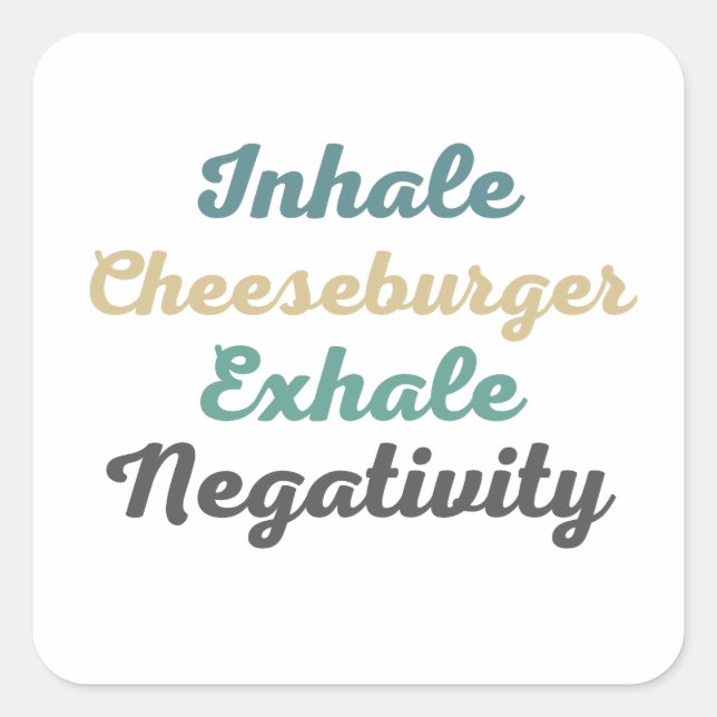 Stickers de Négativité d'Inhale Cheeseburger (Devant)