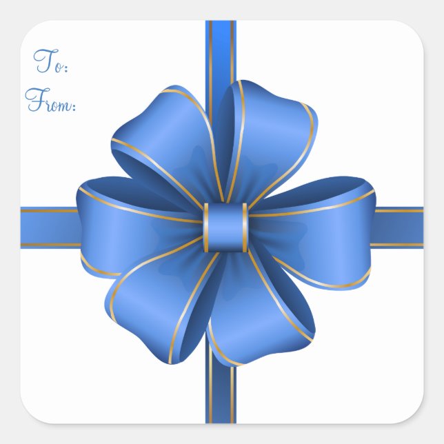 Stickers de Noël/Bleu et Bow Or (Devant)