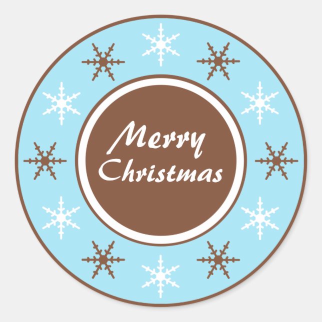 Stickers de Noël Brown et bleu rond au chocolat (Devant)