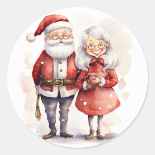 Stickers de Noël du Père Noël et de Mme Claus