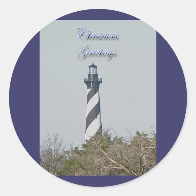 Stickers de Noël du phare de Cape Hatteras (Devant)