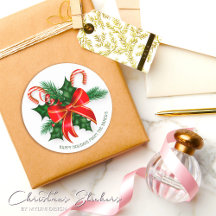 Stickers de Noël en canne à canne simple et modern