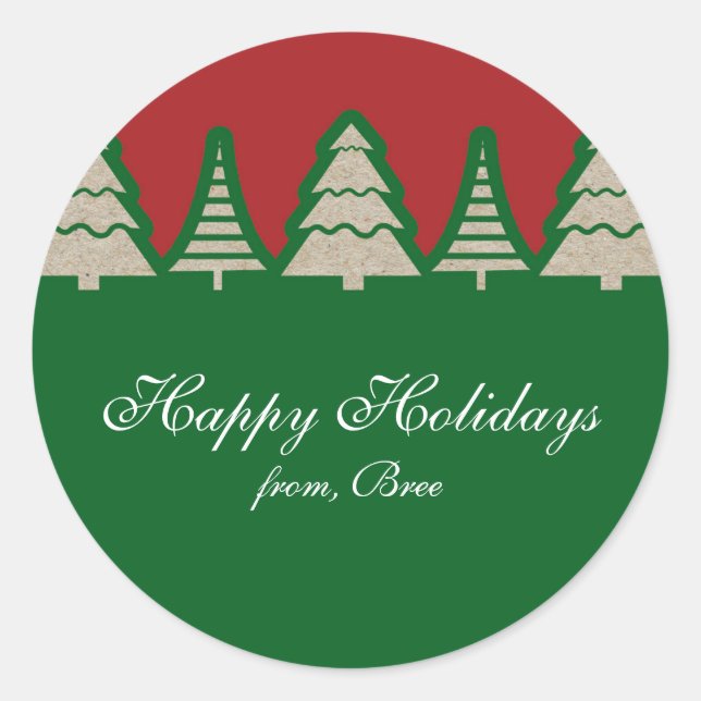 Stickers de Noël en papier Kraft Russe (Devant)