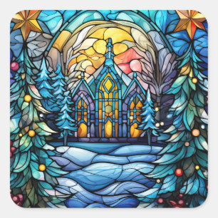 Stickers de Noël en verre tendu