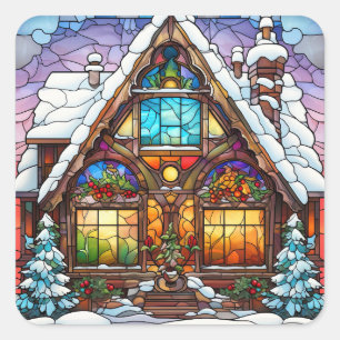 Stickers de Noël en verre tendu