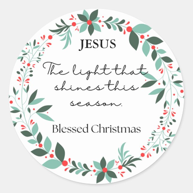 stickers de Noël fleuris vert (Devant)