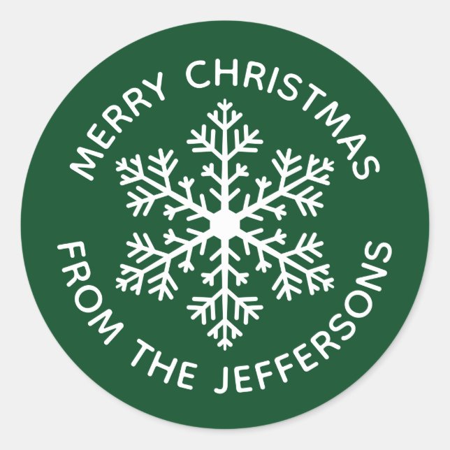 Stickers de Noël Green Snowflake (Devant)