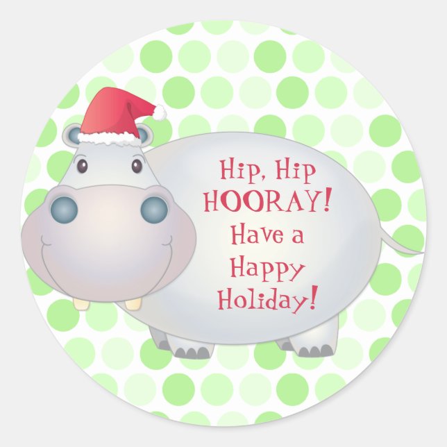 Stickers de Noël Hippo Hippopotame (Devant)