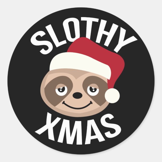 Stickers de Noël joli Slothy Xmas (Devant)