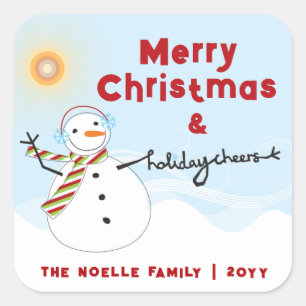 Stickers de Noël joli Snowman à la fête