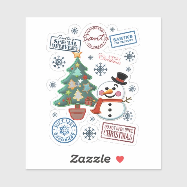 Stickers de Noël joyeux pour l'hiver (Feuille)