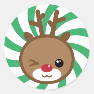 Stickers de Noël Kawaii Reindeer
