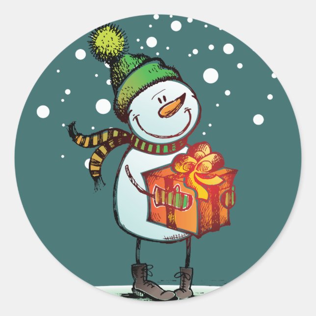 stickers de Noël mignon Snowman (Devant)