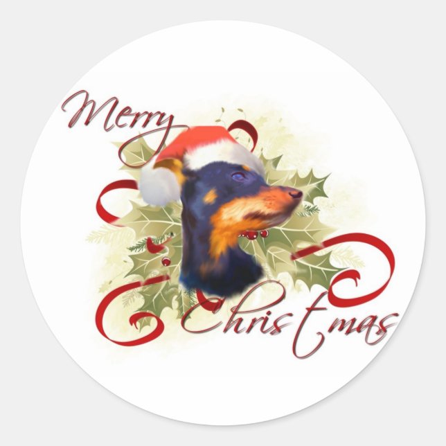 Stickers de Noël Miniature Pinscher (Devant)