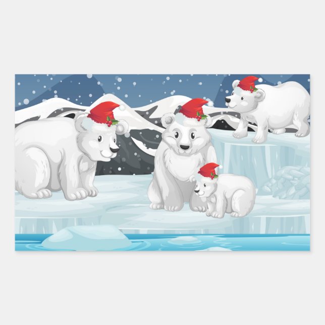 Stickers de Noël-Ours polaires (Devant)