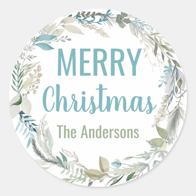 Stickers de Noël personnalisés Enveloppe élégante (Devant)