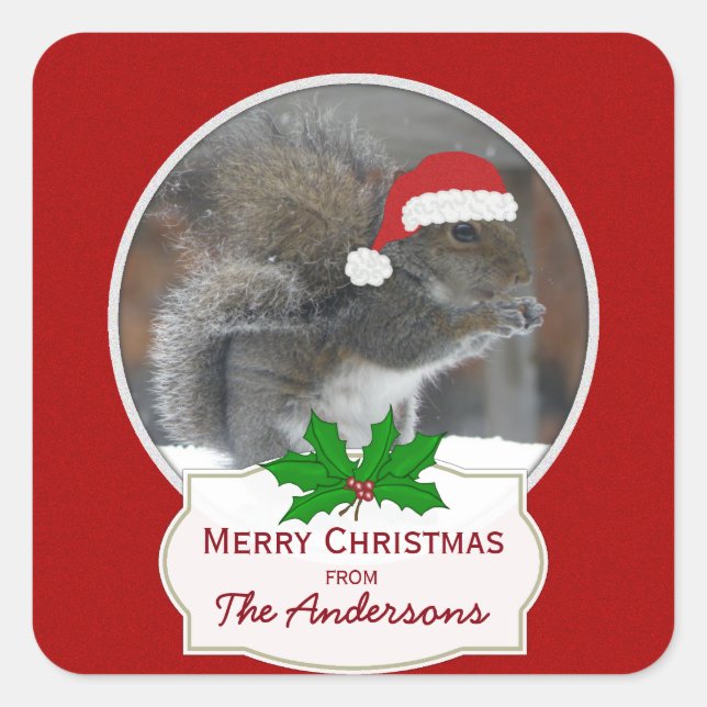 Stickers de Noël personnalisés père Noël Squirrel (Devant)