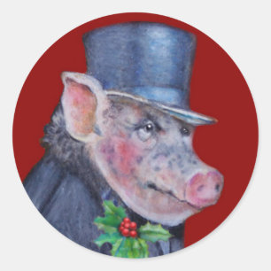 Stickers de Noël Pig Holiday