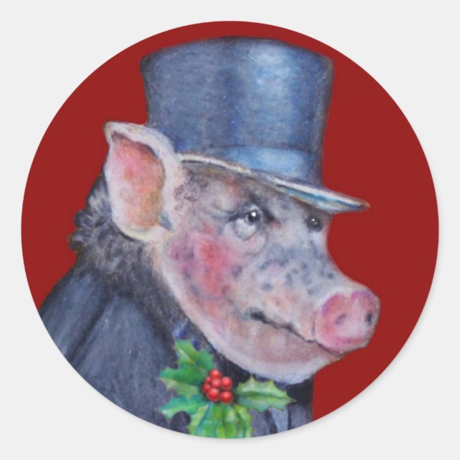 Stickers de Noël Pig Holiday (Devant)