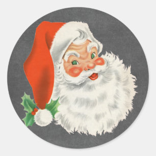 Stickers de Noël Retro Santa Claus