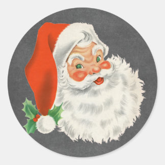 Stickers de Noël Retro Santa Claus