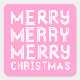 Stickers de Noël rose et blanc
