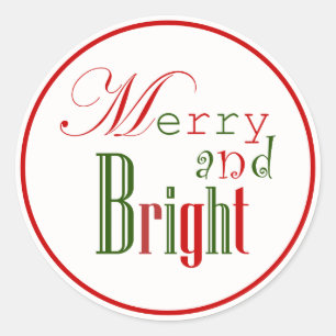 Stickers de Noël rouge et vert "Joyeux et lumineux