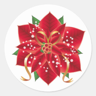 Stickers de Noël-Rouge Poinsettia