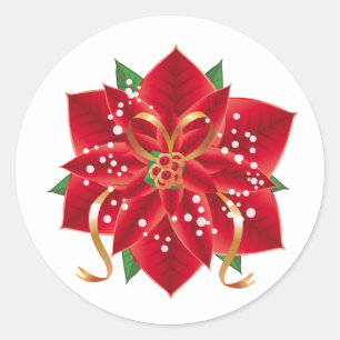 Stickers de Noël-Rouge Poinsettia