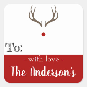 Stickers de Noël - Rudolph Reindeer Présents Tags