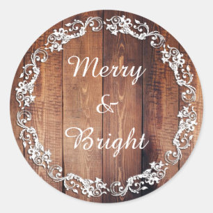 Stickers de Noël rustique "Joyeux & Lumineux"