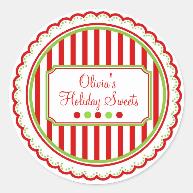 Stickers de Noël Sweet Stripes (Devant)