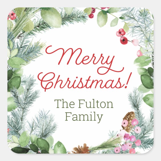 stickers de Noël, verdure et fraises couronnes (Devant)