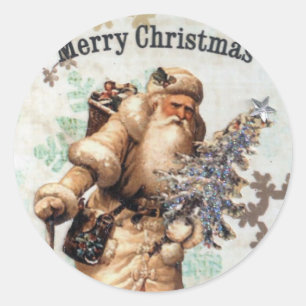 Stickers de Noël vintage Vieux Monde Santa Claus