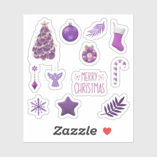 Stickers de Noël violet